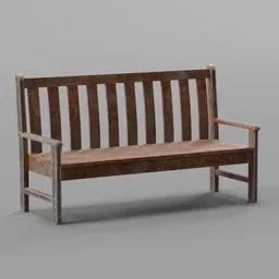 "Street bench 5, a wooden bench with a metal frame in a park setting. This untextured 3D model, rendered with photorealistic skin texture, is perfect for decorating your Blender 3D street scenes. An ideal addition for video game assets, CAD projects, or 3D graphics enthusiasts."
