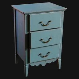 Small Three-Drawer Table Painted