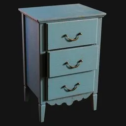 Small Three-Drawer Table Painted