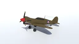 Low Poly Curtiss P-40 Warhawk