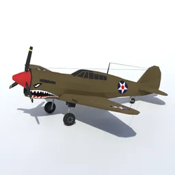 Low Poly Curtiss P-40 Warhawk