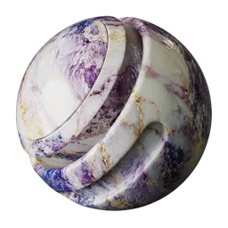 Blue Lavender Gold Marble