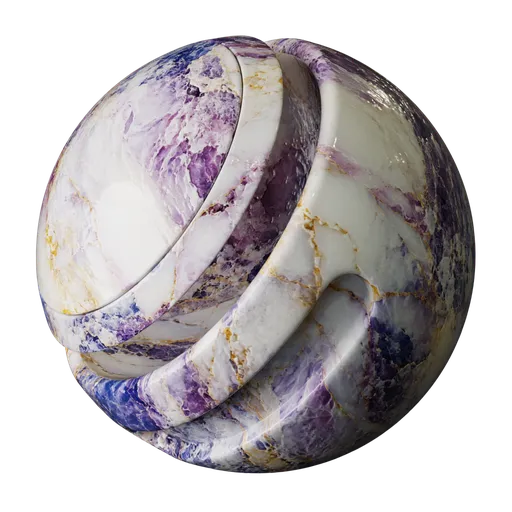 Blue Lavender Gold Marble