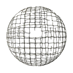 Realistic damaged rope net texture, PBR material for 3D Blender, ideal for nautical scenes in games and simulations.