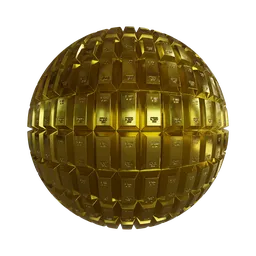 High-resolution PBR gold material texture for 3D rendering, suitable for Blender and other 3D applications.
