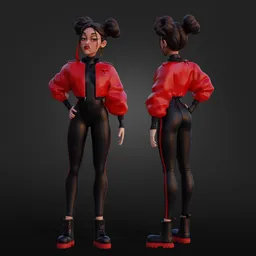 Stylized Bad Girl character