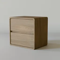 Rounded Wooden Nightstand