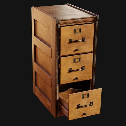 Old Wooden Filing Cabient Short