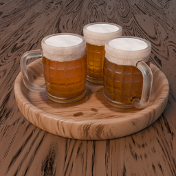 Realistic wooden bench 3D model, Blender render, detailed texture, perfect for bar scenes.