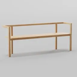 Modern Zen Solid Wood Bench