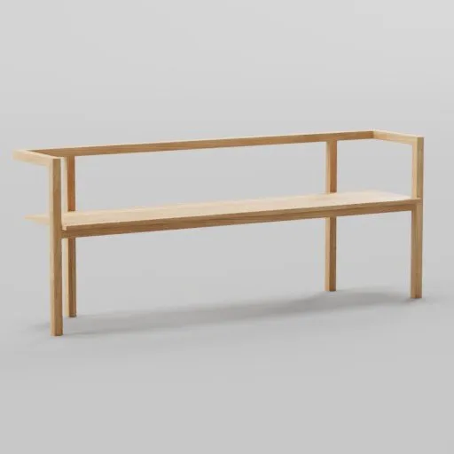 Modern Zen Solid Wood Bench