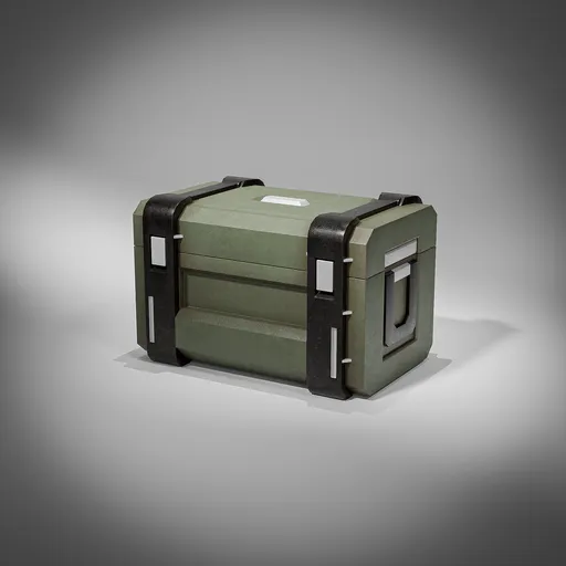 Industrial green metal box