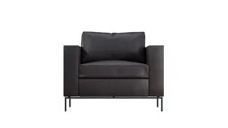 High-quality 3D model of modern black leather armchair, compatible with Blender, for realistic interior rendering.