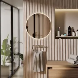 Wooden Bathroom Scene