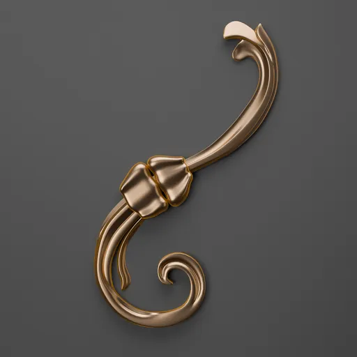 Elegant gold 3D ornament model for classic design, high detail for enhancing architectural visualization in Blender.