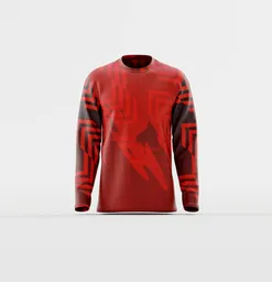 Geometric Pattern Athletic Long-Sleeve