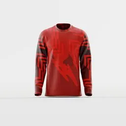 Geometric Pattern Athletic Long-Sleeve