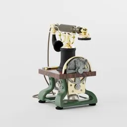 Detailed vintage telephone 3D model, high quality, ideal for Blender rendering and retro scene design.