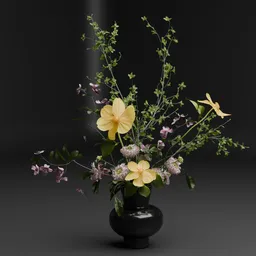 Elegant Black Vase Flower