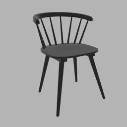 Modern Black Wooden Chair