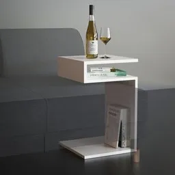 Sofa side table with decoration