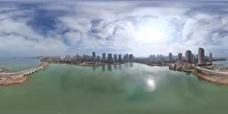 Highsky bluesky clouds green lake