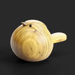 Detailed 3D wooden sparrow model with textured surfaces, ideal for Blender rendering and animation projects.
