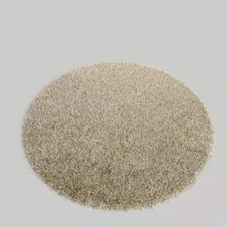 Round hairy beige carpet