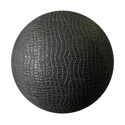 High-resolution black leather PBR texture suitable for 3D rendering in Blender and other software.