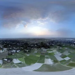 Aerial View of the Countryside at Sunset