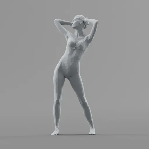 Lowpoly Female in lingerie