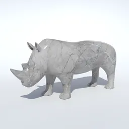 Marble Rhinoceros Decoration Statue