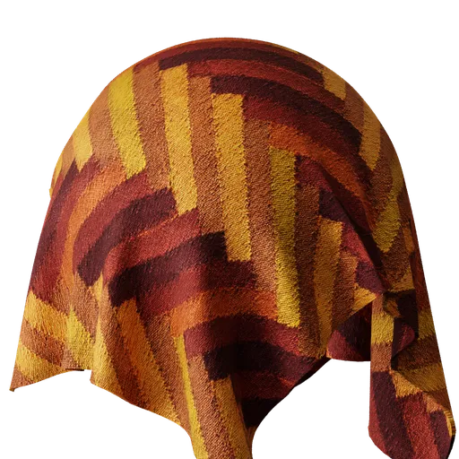 High-resolution fiery orange and red 2K PBR carpet texture for 3D modeling and rendering.