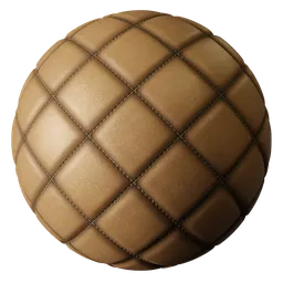 Leather Tan Diamond Quilted  Stitch