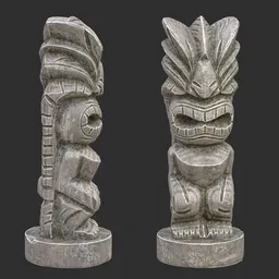 Tiki God Giant Mouth Statue Stone