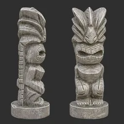 Tiki God Giant Mouth Statue Stone