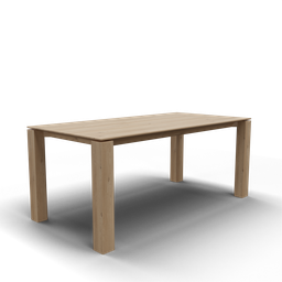 "Modern wooden dining table 3D model for Blender 3D. Inspired by Swedish design and Andries Stock, this slender and muscular table features a sleek black base and ultra high-resolution photographic print. Perfect for video game renders and Sims 4 creations."