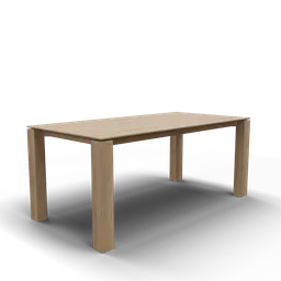 "Modern wooden dining table 3D model for Blender 3D. Inspired by Swedish design and Andries Stock, this slender and muscular table features a sleek black base and ultra high-resolution photographic print. Perfect for video game renders and Sims 4 creations."