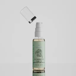 Cosmetics hair oil white bg setup