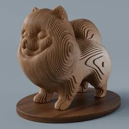 Wooden Dog Figurine