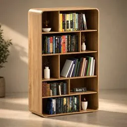 Curved Wooden Bookshelf