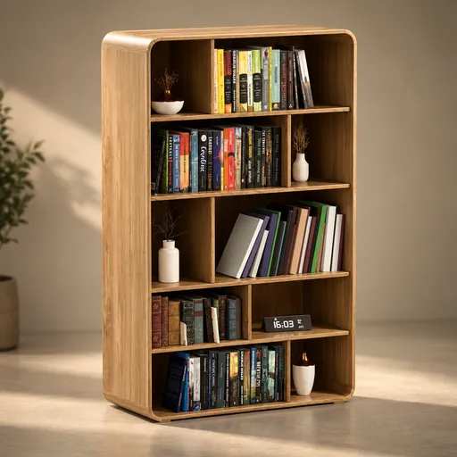 Curved Wooden Bookshelf