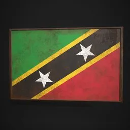 Saint Kitts and Nevis Flag Picture Frame