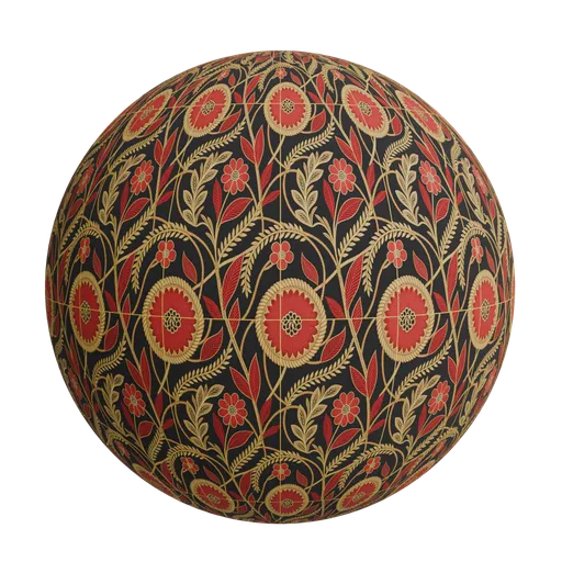 Decorative botanical motifs wallpaper