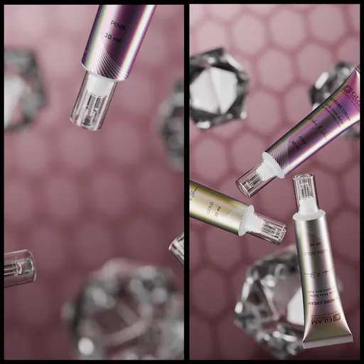 cosmetics cream trio diamond theme mockup