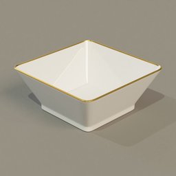 Square bowl gold stripe