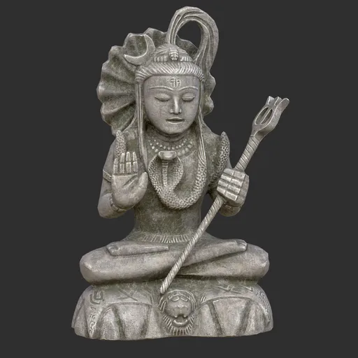 Lord Shiva Meditating Weathered Stone
