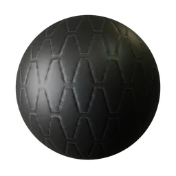 Black Stitched Hexagon Padded Leather
