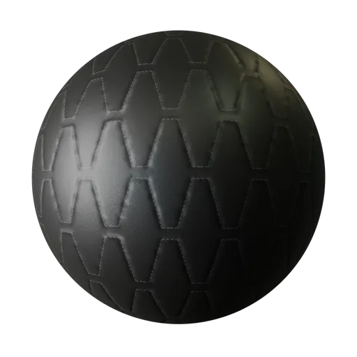 Black Stitched Hexagon Padded Leather