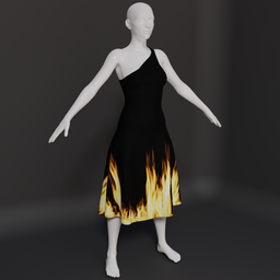 Flaming dress.